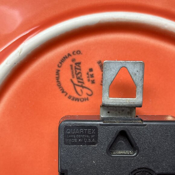 Homer Laughlin 10" Persimmon FIESTA 60th ANNIVERSARY Dinner Plate Wall Clock - Picture 6 of 7